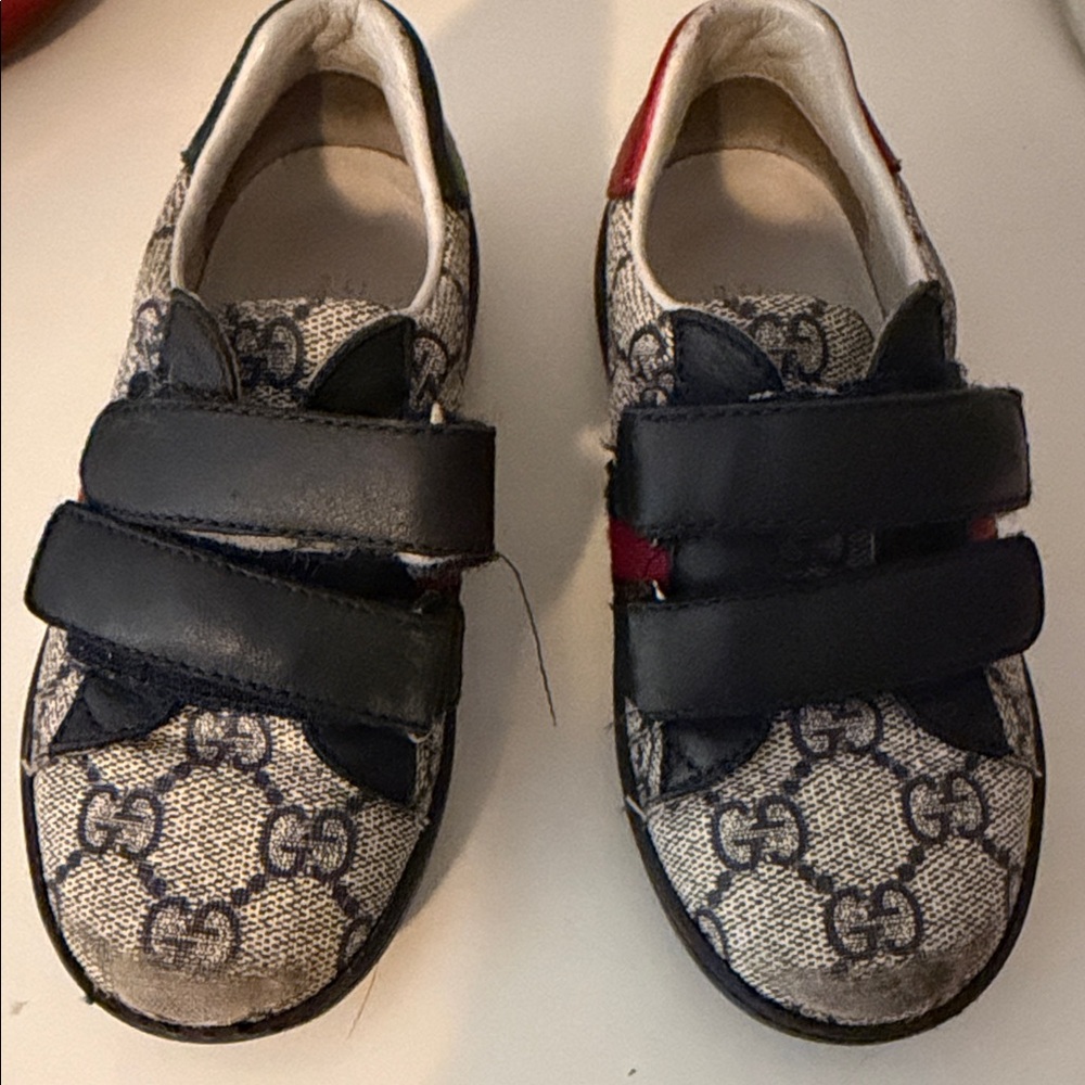 Gucci Kids Navy and Cream Sneakers